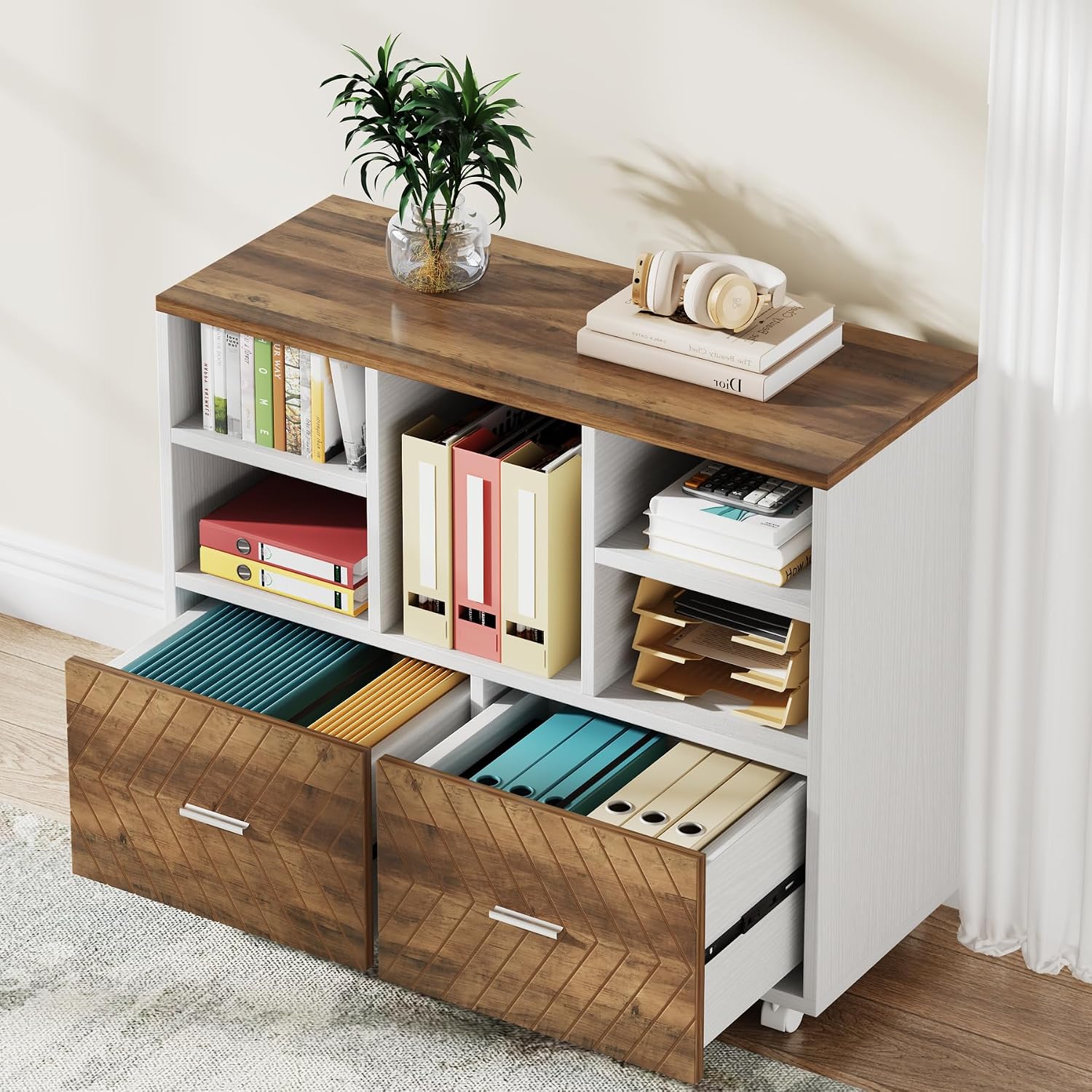 Printer Stand - Drewniana szafka na dokumenty z 2