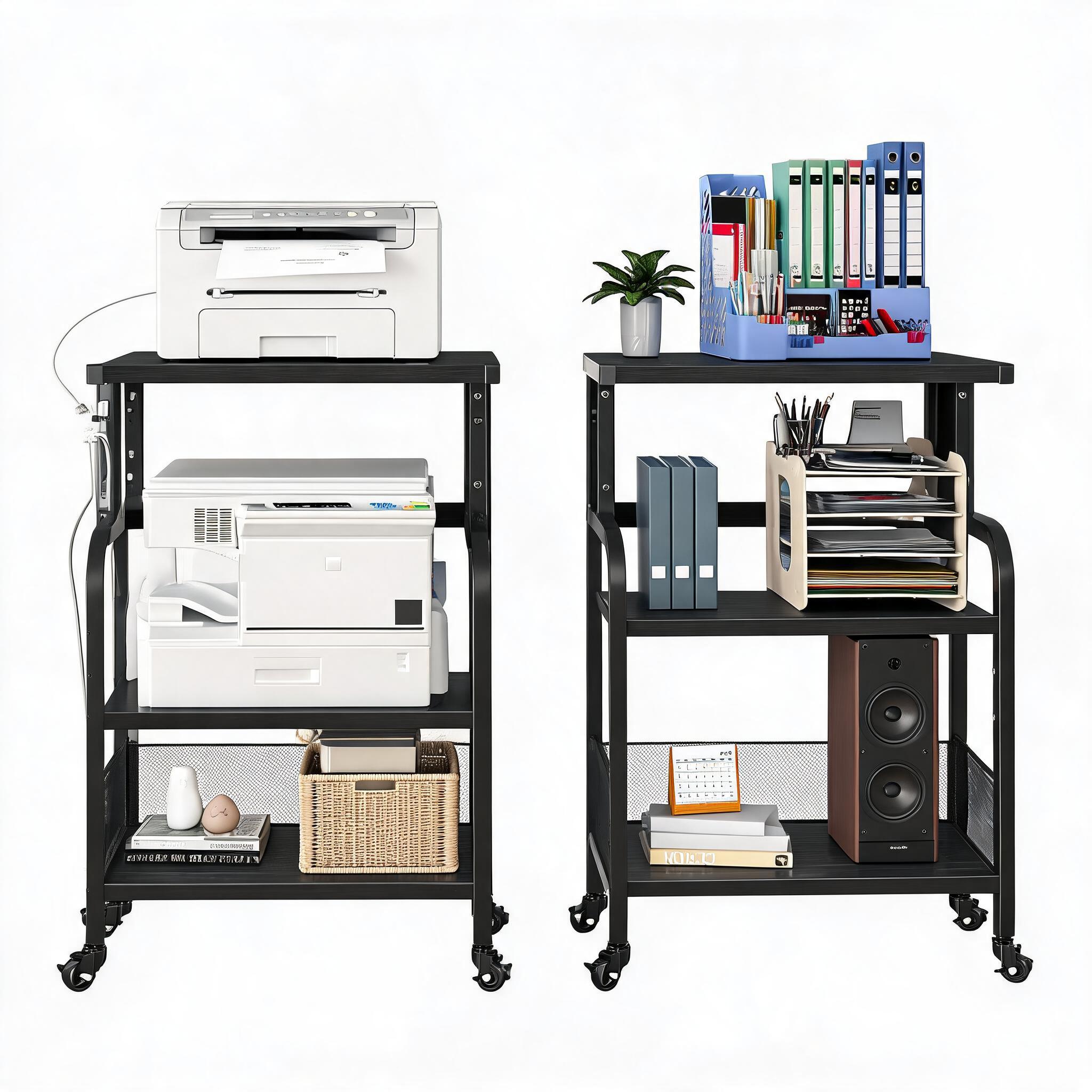 Printer Stand - Trójpoziomowy, mobilny stojak na drukarkę z
