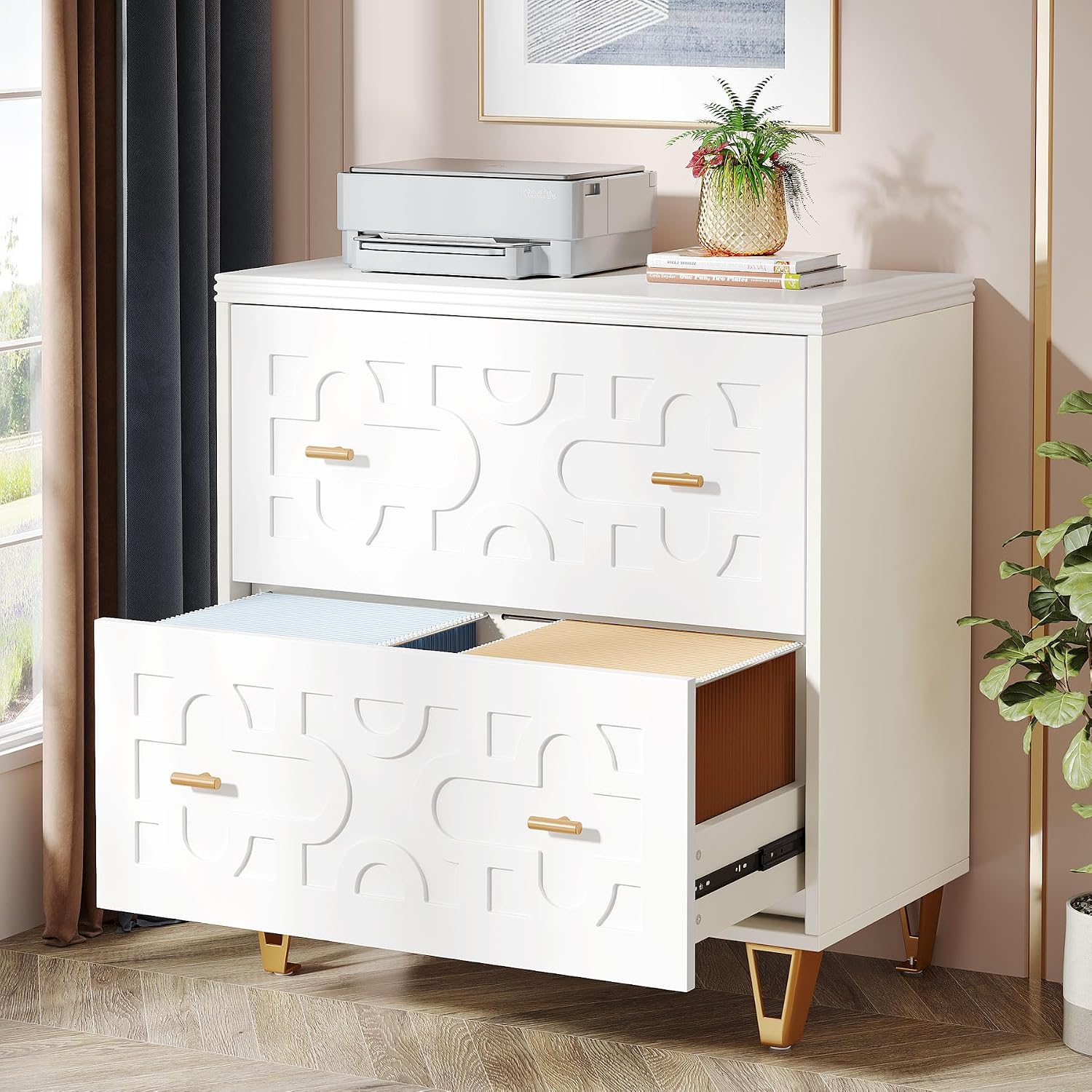 Printer Stand - Szafka na dokumenty z 2 szufladami,