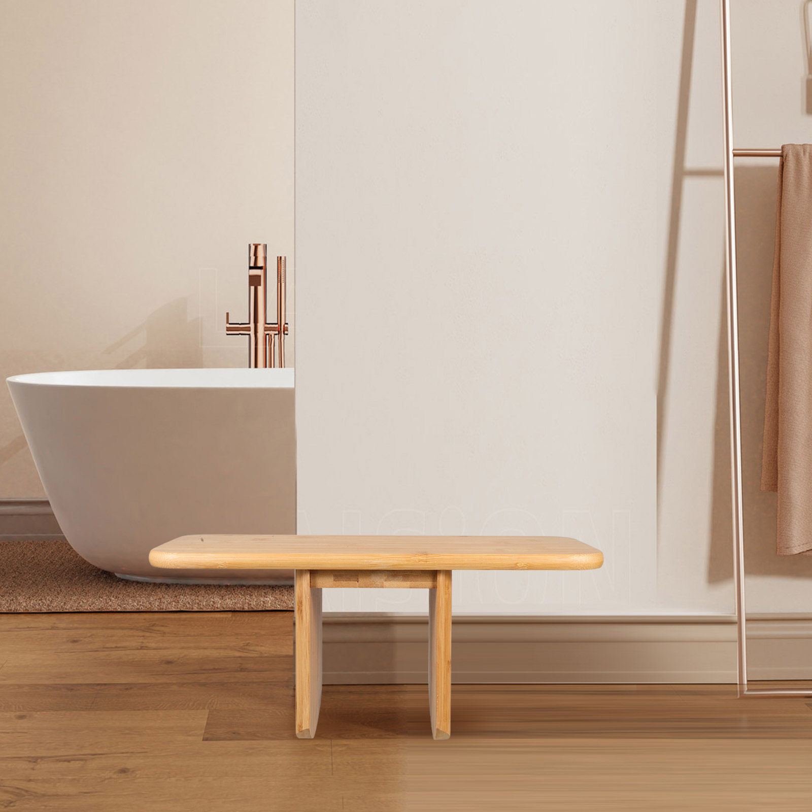 Office Stool - Stołek bambusowy przenośny wielofunkcyjny, kompaktowa ławka