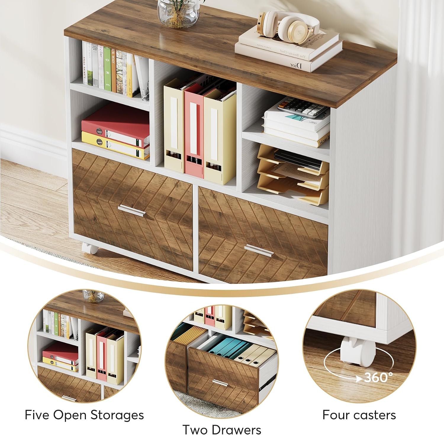 Drewniana szafka na dokumenty  – Printer Stand recenzja i cena