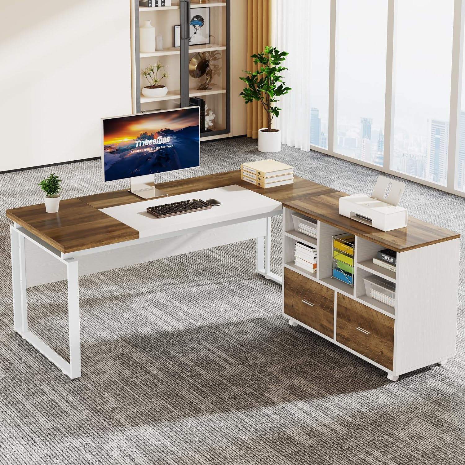 Drewniana szafka na dokumenty  – Printer Stand recenzja i cena