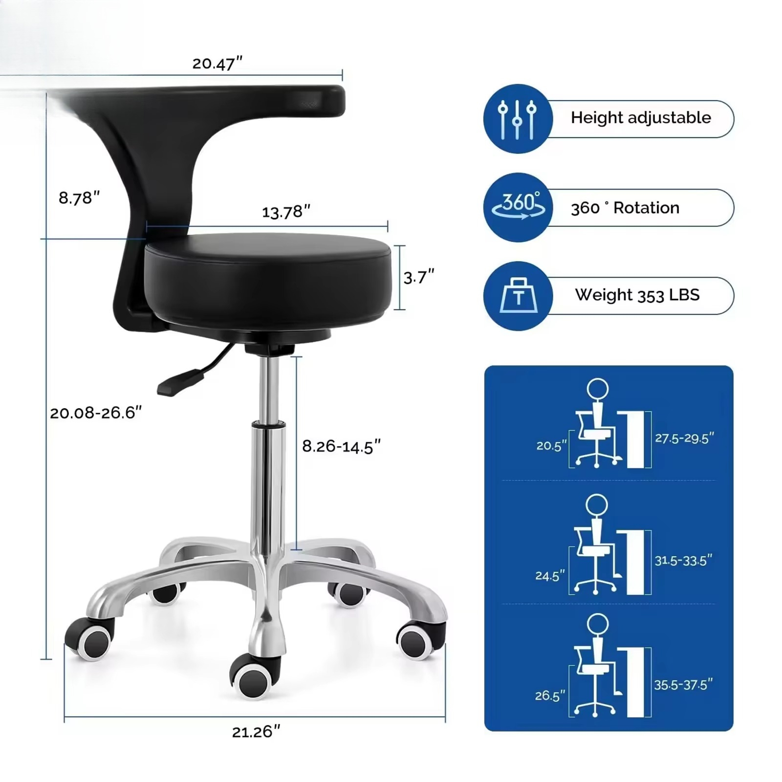 Krzesło medyczne w stylu nordy – Office Stool recenzja i cena